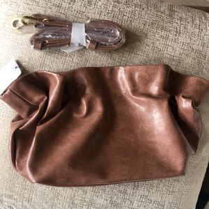 Anthropologie vegan leather clutch with convertible strap